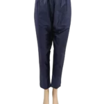 Women Navy Blue Straight Fit Silk Pant