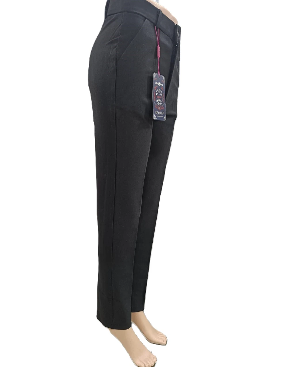 Women Black Formal Straight Fit Pant - Image 4