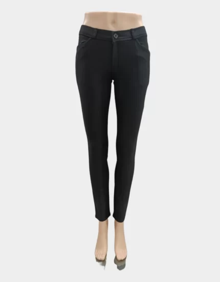 Women Solid Black Roma Formal Jeggings